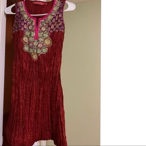 Maroon dress with work
